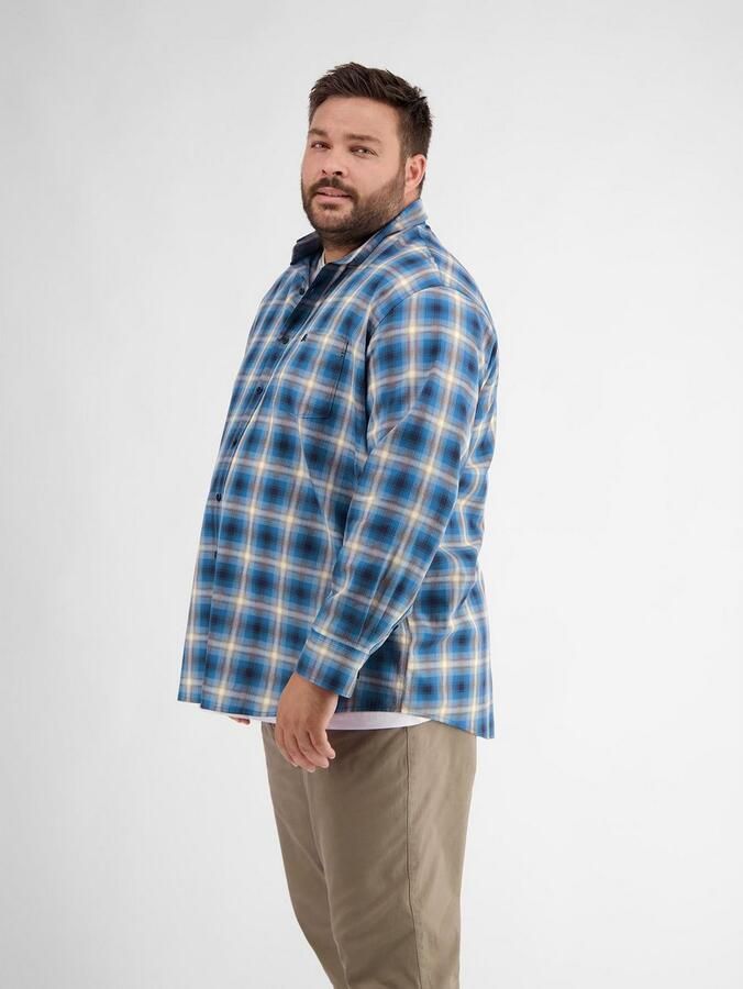 Lerros Geruit overhemd ruithemd met visgraatstructuur - Foto 3