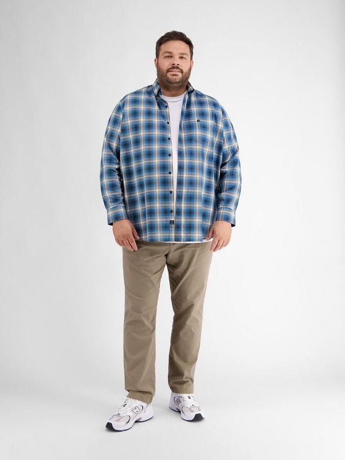 Lerros Geruit overhemd ruithemd met visgraatstructuur - Foto 4