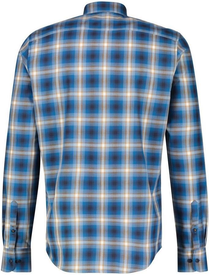 Lerros Geruit overhemd ruithemd met visgraatstructuur