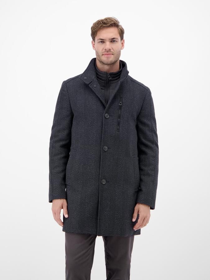 Lerros Korte jas met opstaande kraag en knoopsluiting wolaandeel - Foto 3