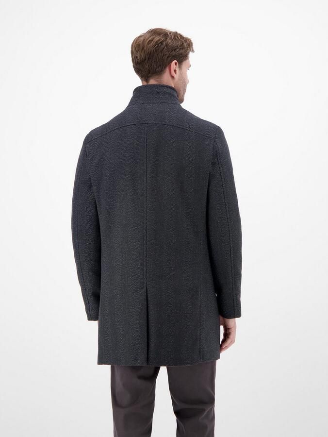 Lerros Korte jas met opstaande kraag en knoopsluiting wolaandeel