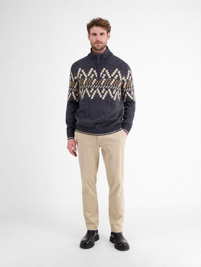 Lerros Regular fit gebreide pullover met schipperskraag - Foto 3