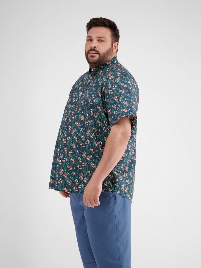 Lerros Overhemd met korte mouwen Bloemig gedessineerd overhemd met korte mouwen in grote maten - Foto 2