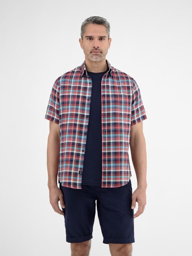 Lerros Overhemd met korte mouwen geruit halfarm overhemd in structuurkwaliteit - Foto 4