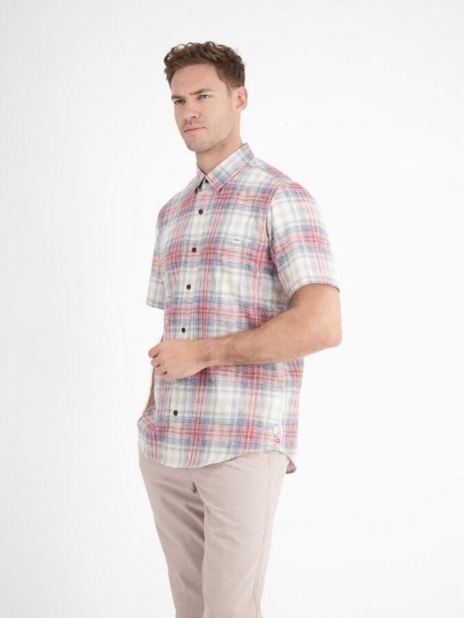 Lerros Overhemd met korte mouwen Geruit overhemd van zomers structuurweefsel - Foto 6