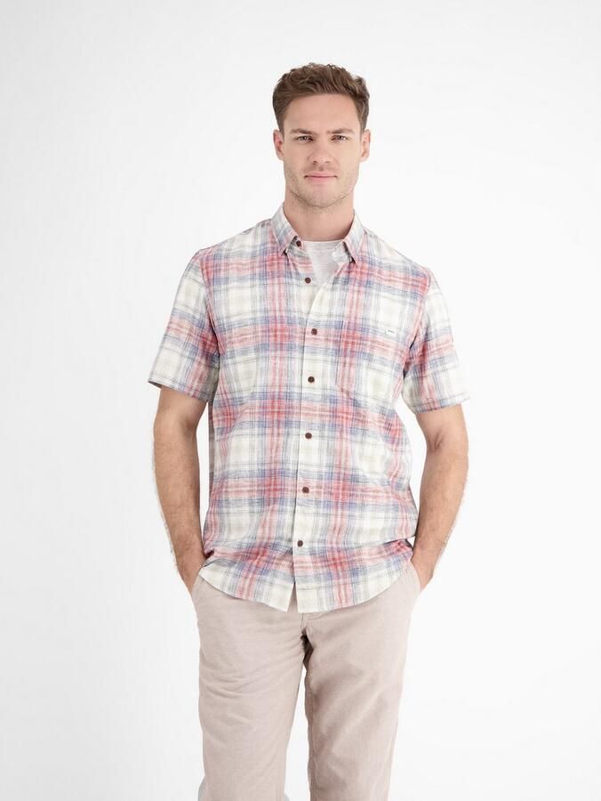 Lerros Overhemd met korte mouwen Geruit overhemd van zomers structuurweefsel - Foto 7