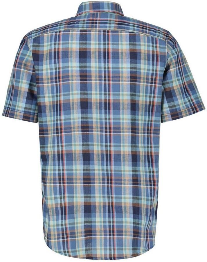 Lerros Overhemd met korte mouwen geruite halfarmhemd katoen-linnen-mix - Foto 2