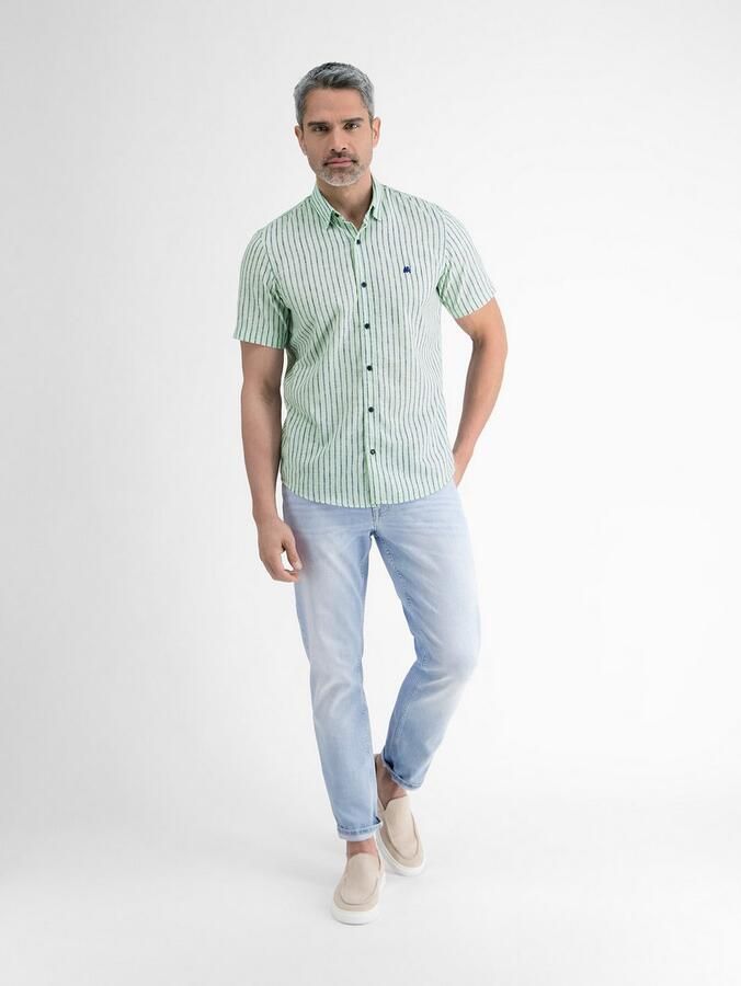 Lerros Overhemd met korte mouwen gestreept heren zomerhemd - Foto 3