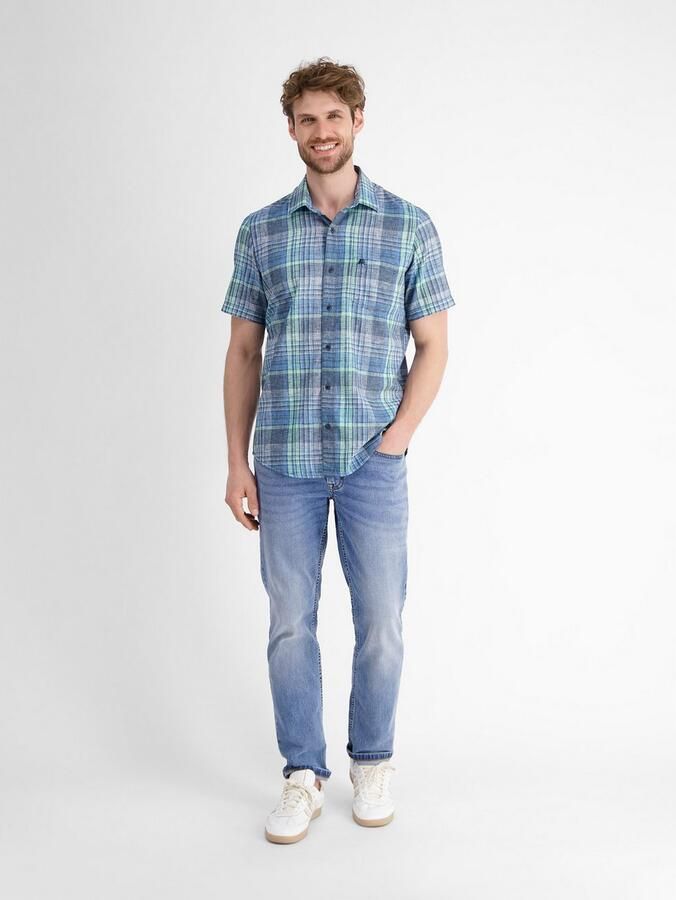 Lerros Overhemd met korte mouwen heren geruit overhemd in lichte structuurkwaliteit - Foto 3