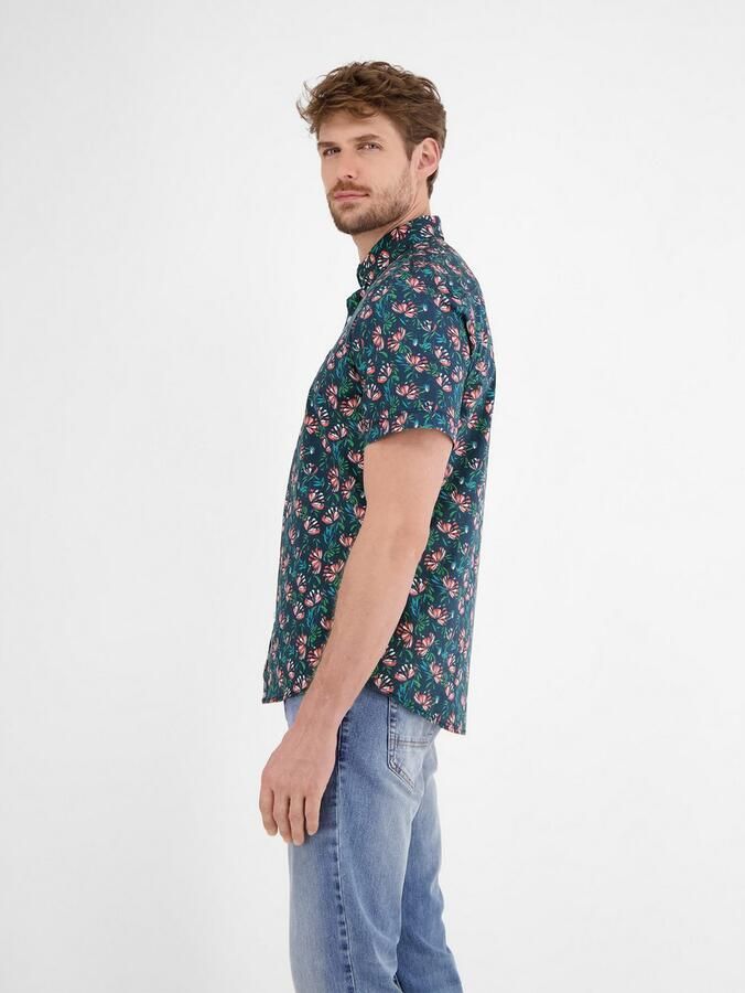 Lerros Overhemd met korte mouwen poplin-stretch overhemd bloemig gedessineerd - Foto 3