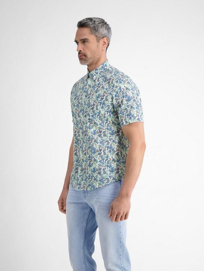 Lerros Overhemd met korte mouwen heren zomerhemd bloemig bedrukt - Foto 4