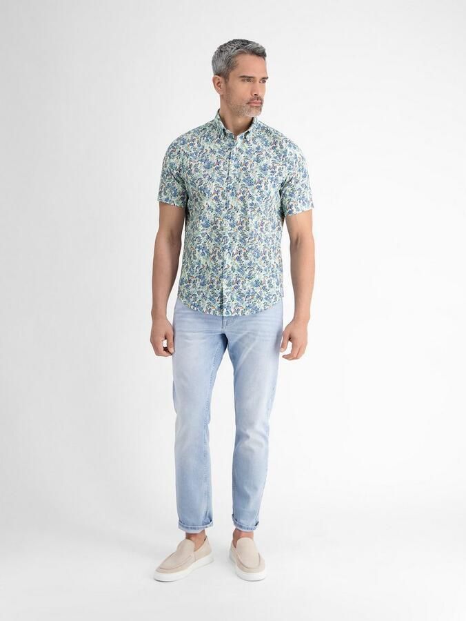Lerros Overhemd met korte mouwen heren zomerhemd bloemig bedrukt - Foto 5