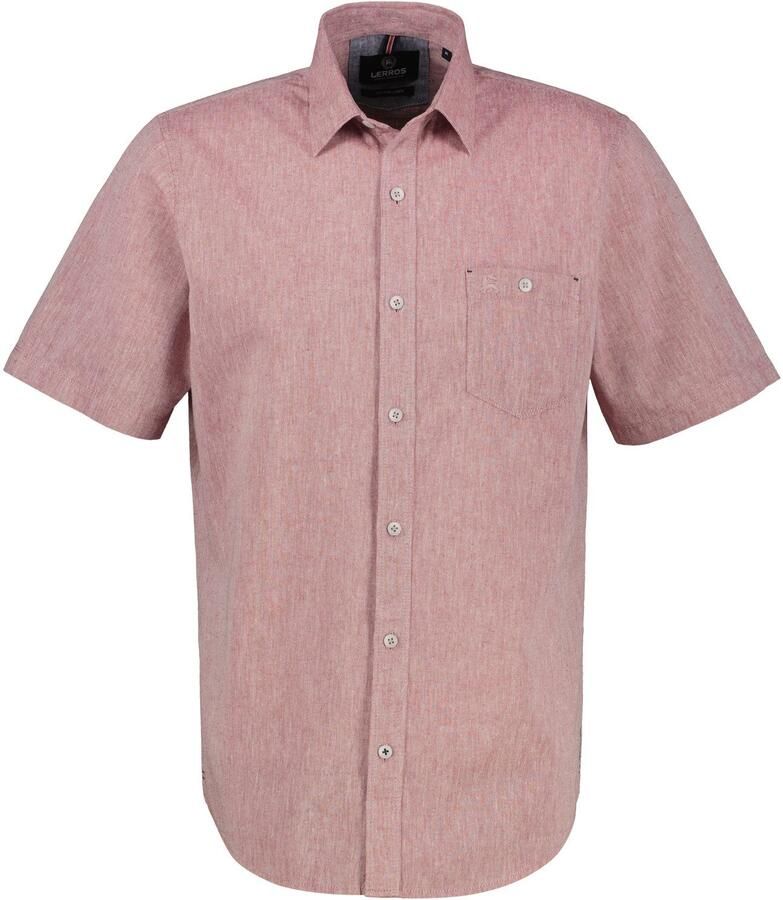 Lerros Overhemd met korte mouwen Overhemd met korte mouwen met linnen effen