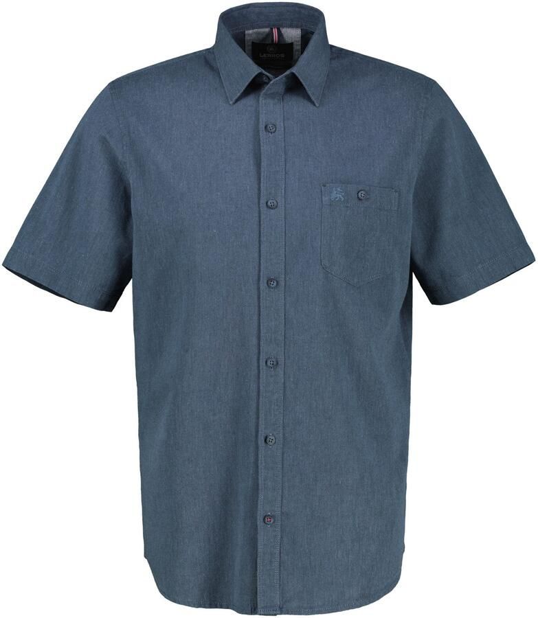 Lerros Overhemd met korte mouwen Overhemd met korte mouwen met linnen effen