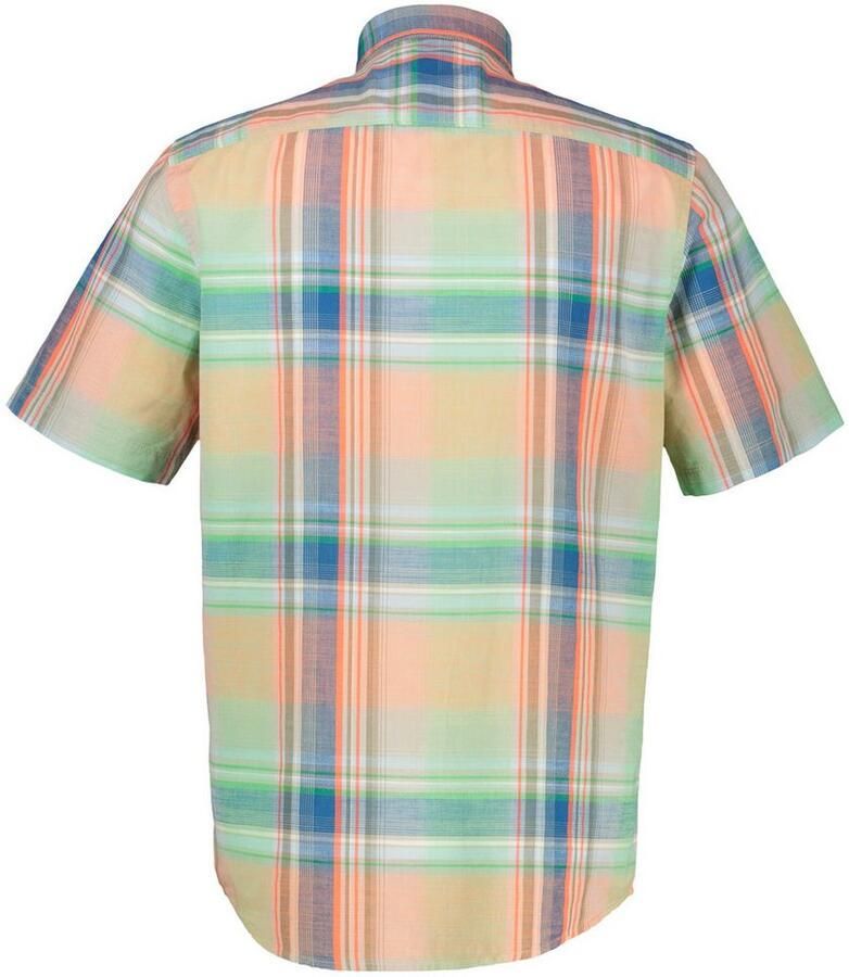 Lerros Overhemd met korte mouwen geruit overhemd in zomerse structuurkwaliteit