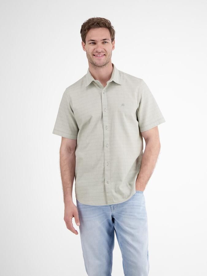 Lerros Overhemd met korte mouwen met geborduurd logo - Foto 3