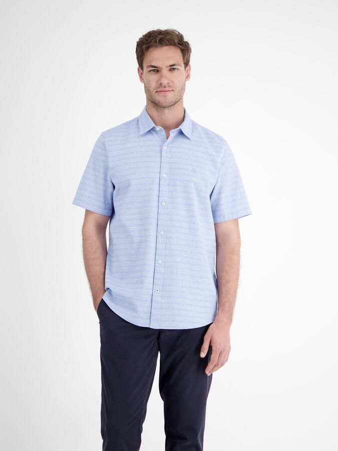 Lerros Overhemd met korte mouwen met geborduurd logo - Foto 3