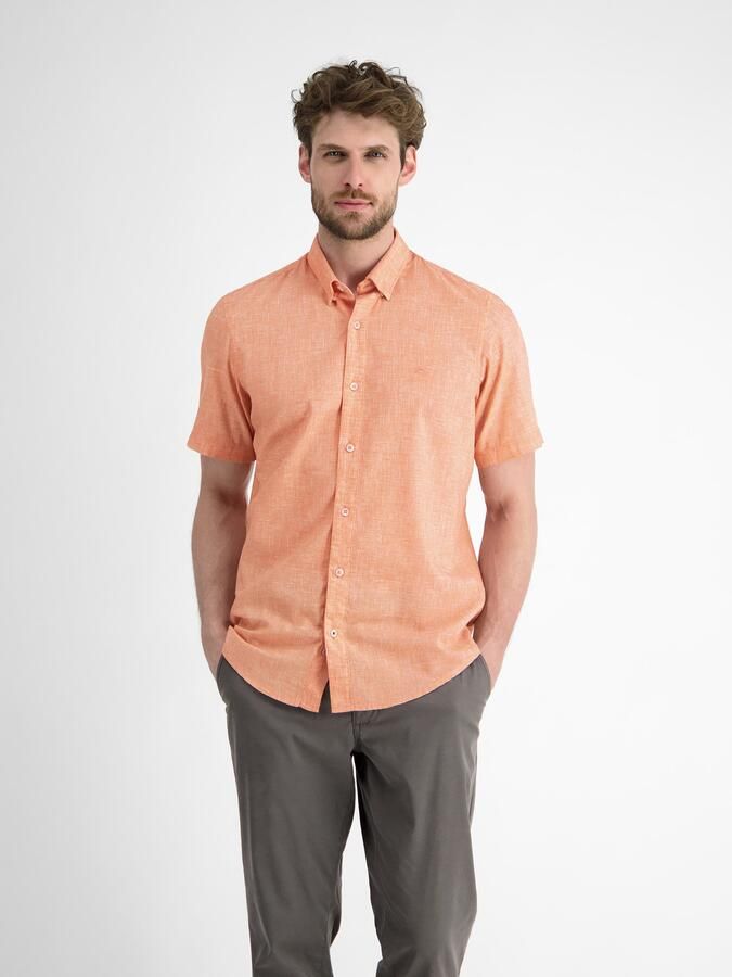 Lerros Overhemd met korte mouwen met geborduurd logo - Foto 4