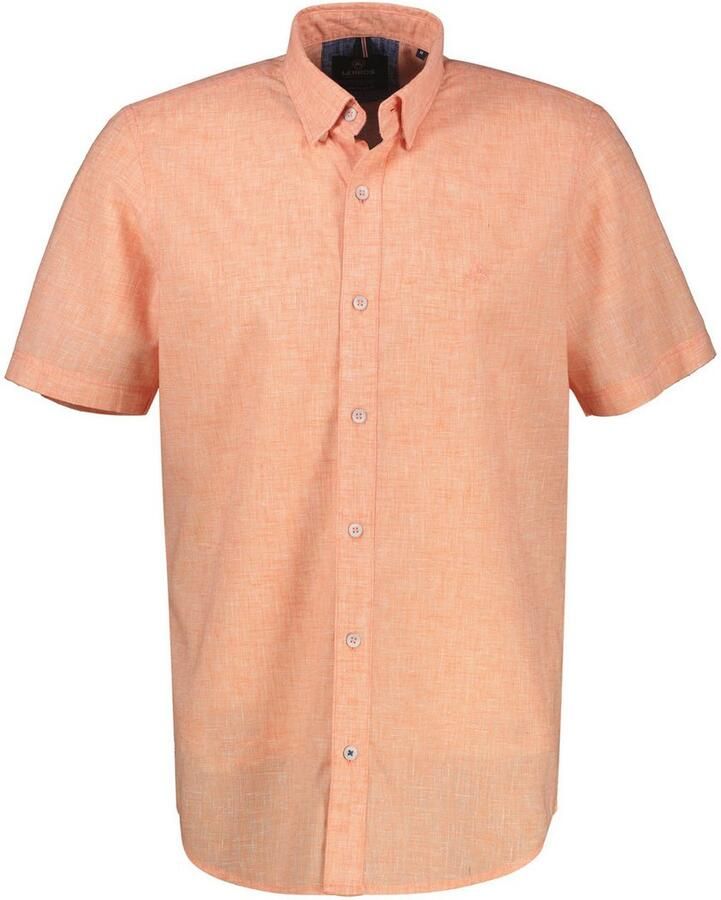Lerros Overhemd met korte mouwen met geborduurd logo