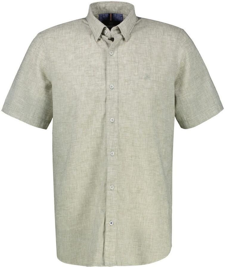 Lerros Overhemd met korte mouwen met geborduurd logo