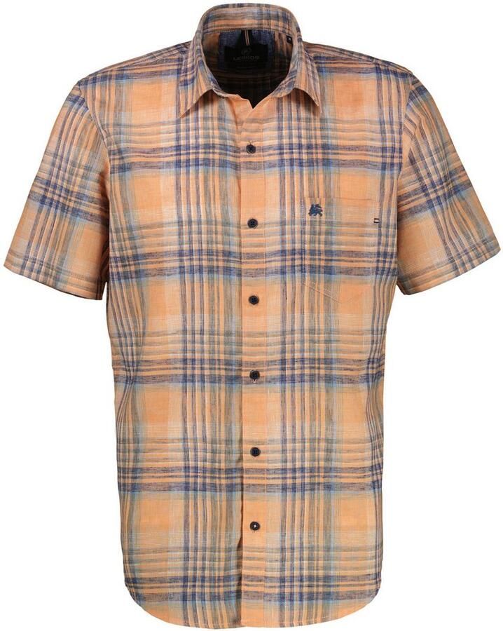 Lerros Overhemd met korte mouwen met geborduurd logo