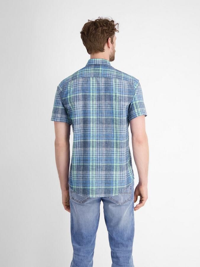 Lerros Overhemd met korte mouwen heren geruit overhemd in lichte structuurkwaliteit - Foto 5