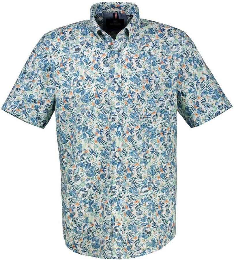 Lerros Overhemd met korte mouwen heren zomerhemd bloemig bedrukt