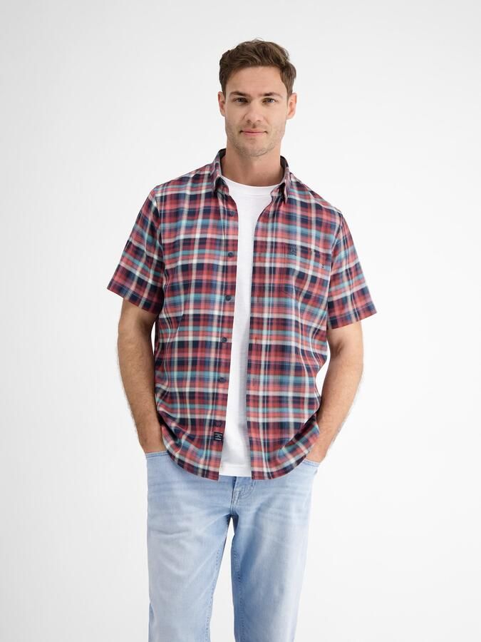 Lerros Overhemd met korte mouwen geruit halfarm overhemd in structuurkwaliteit - Foto 3