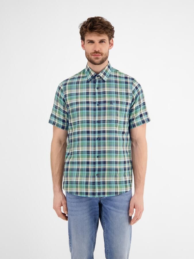 Lerros Overhemd met korte mouwen met ruitpatroon - Foto 3