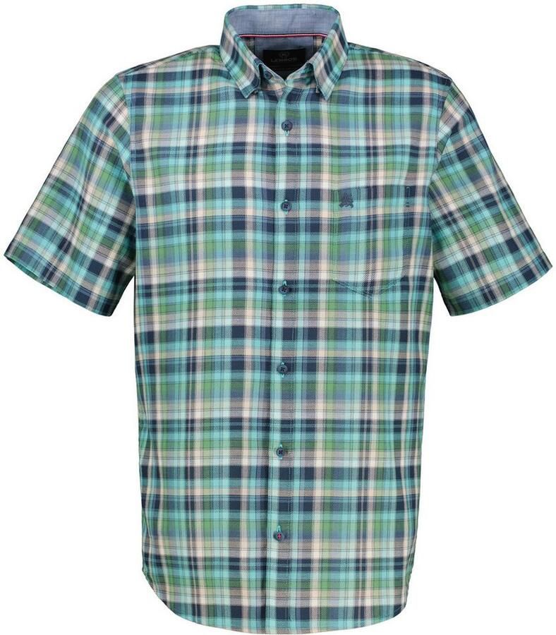 Lerros Overhemd met korte mouwen met ruitpatroon