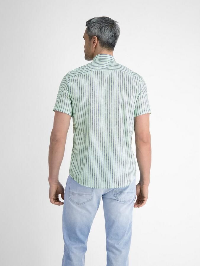 Lerros Overhemd met korte mouwen gestreept heren zomerhemd - Foto 4