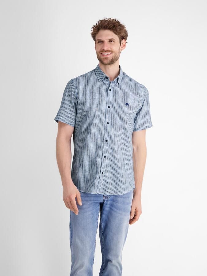Lerros Overhemd met korte mouwen met streepmotief - Foto 4