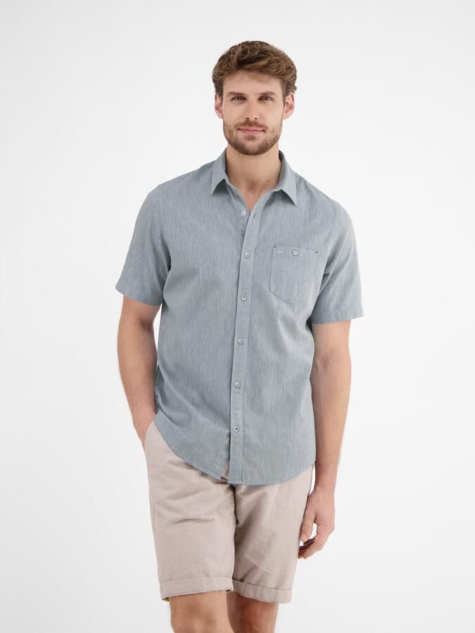 Lerros Overhemd met korte mouwen Overhemd met korte mouwen met linnen effen - Foto 4