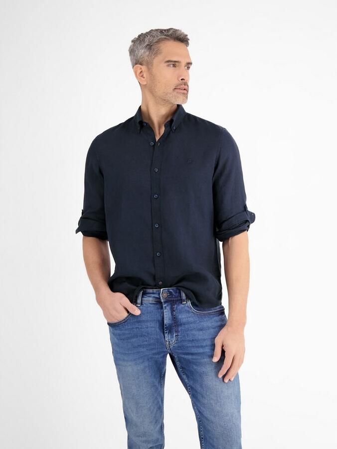 Lerros Overhemd met lange mouwen heren overhemd in linnen-katoenmix - Foto 3