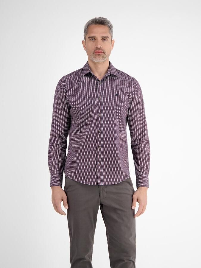 Lerros Overhemd met lange mouwen herenoverhemd met haaienboord subtiel patroon - Foto 6