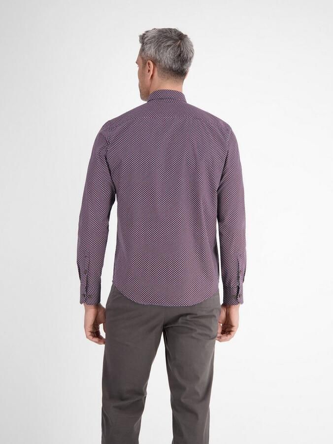 Lerros Overhemd met lange mouwen herenoverhemd met haaienboord subtiel patroon