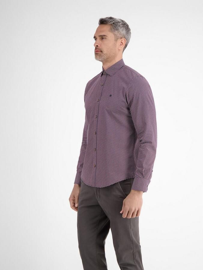 Lerros Overhemd met lange mouwen herenoverhemd met haaienboord subtiel patroon - Foto 2