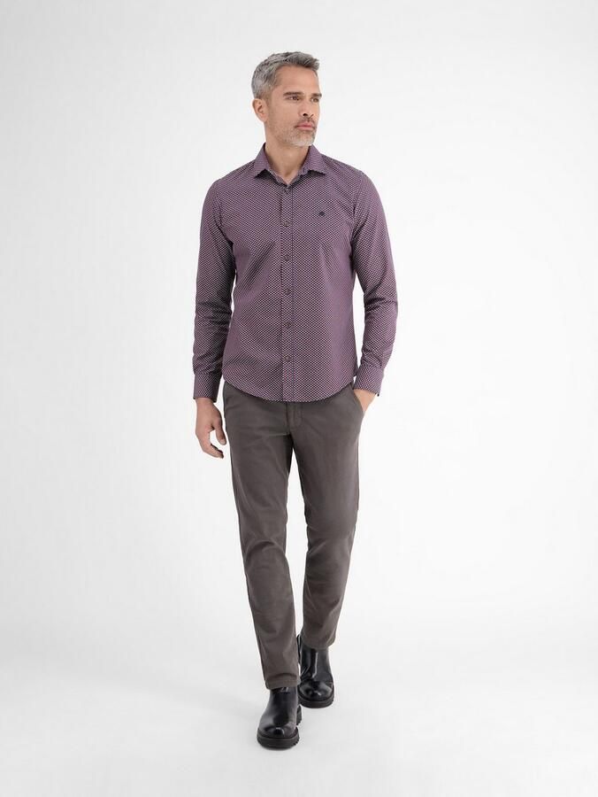 Lerros Overhemd met lange mouwen herenoverhemd met haaienboord subtiel patroon - Foto 3