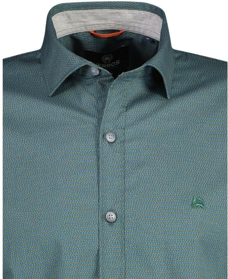 Lerros Overhemd met lange mouwen lange mouw overhemd AOP met haifischkragen
