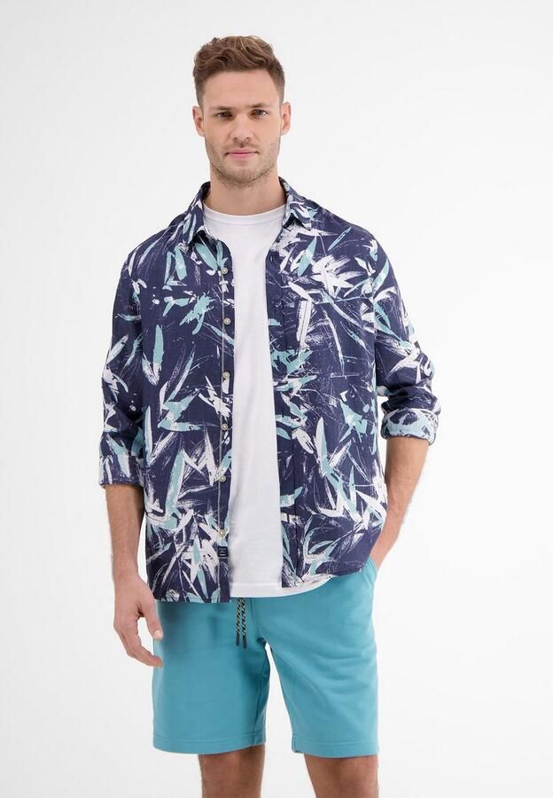 Lerros Overhemd met lange mouwen linnen overhemd met bloe druk AOP - Foto 5