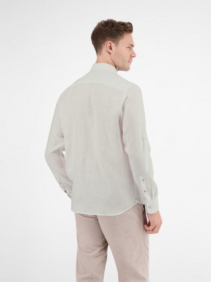 Lerros Regular fit linnen overhemd met button-downkraag - Foto 3