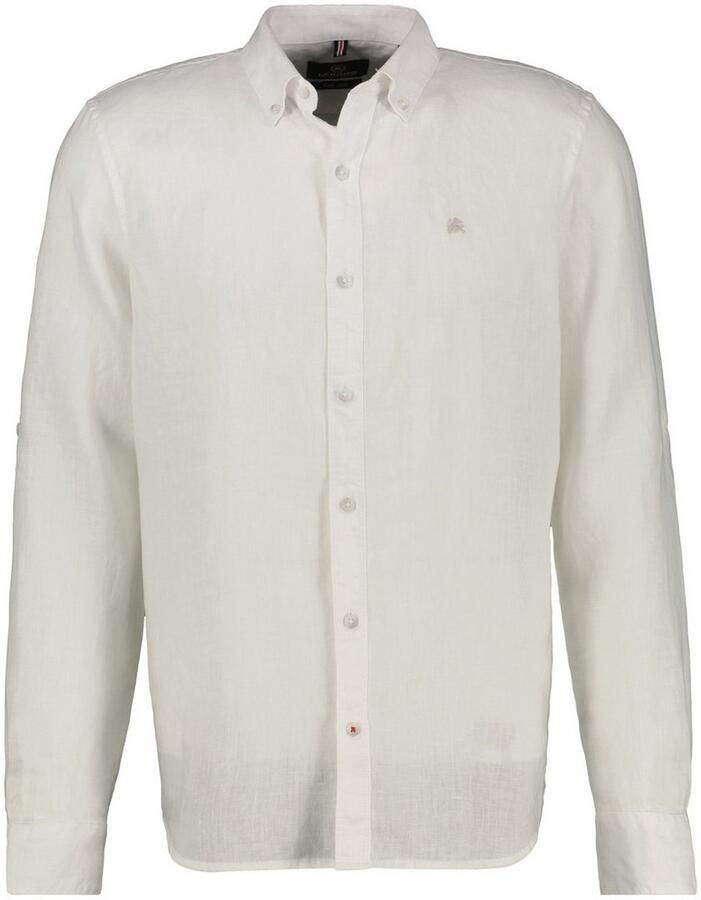 Lerros Regular fit linnen overhemd met button-downkraag