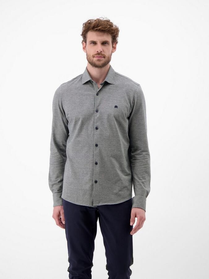 Lerros Overhemd met lange mouwen met geborduurd logo - Foto 4