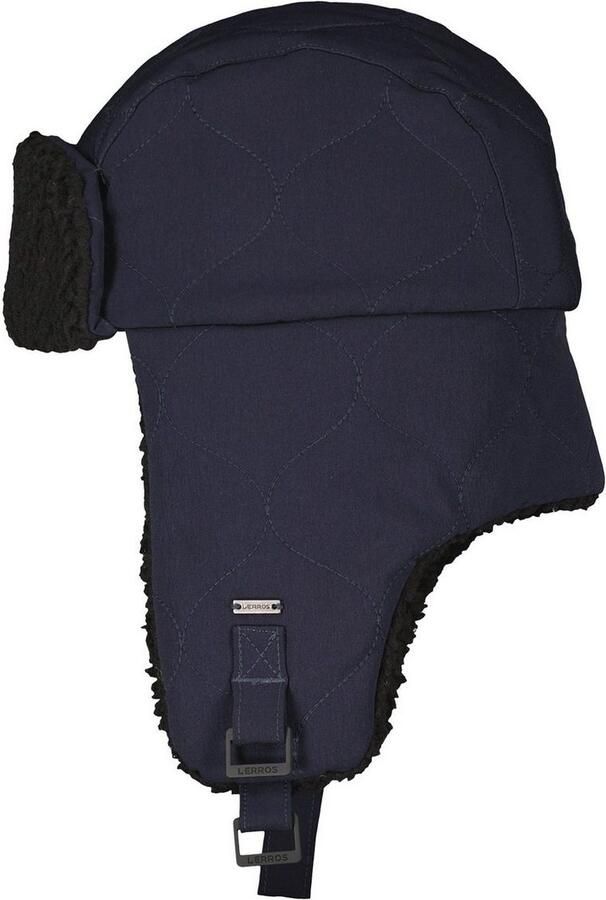 Lerros Pet met oorkleppen trapperpet van nylon effen kleur
