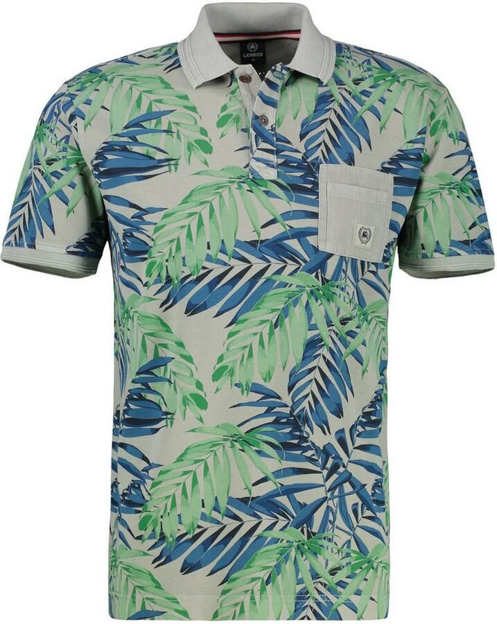 Lerros Poloshirt heren poloshirt bloemenbedrukt