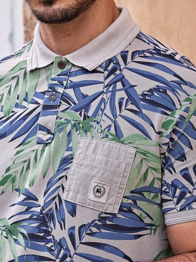 Lerros Poloshirt heren poloshirt bloemenbedrukt - Foto 5