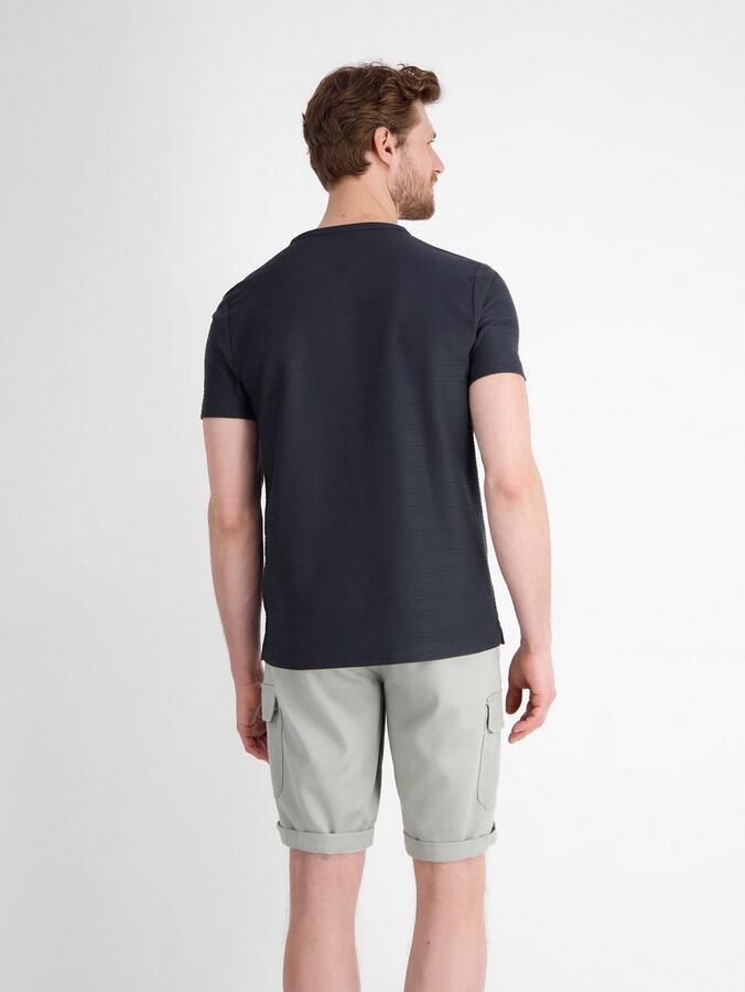 Lerros Shirt met korte mouwen met serafino-kraag en korte knoopsluiting - Foto 2