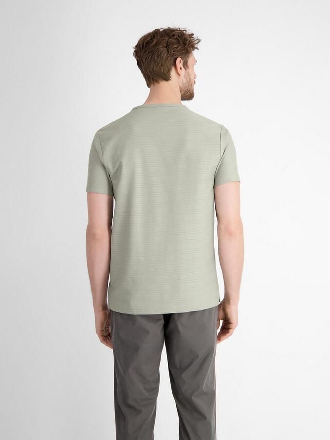 Lerros Shirt met korte mouwen met serafino-kraag en korte knoopsluiting - Foto 3