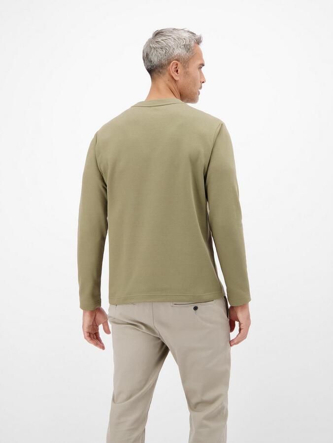 Lerros Shirt met lange mouwen met ronde hals en borstzak - Foto 2