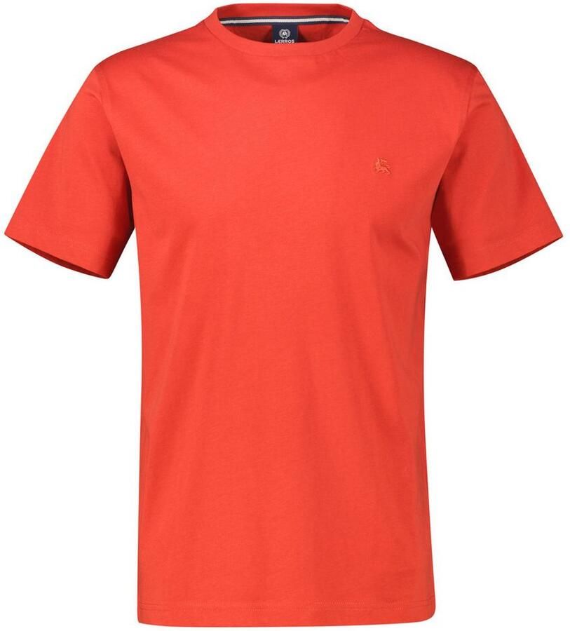 Lerros Shirt met ronde hals met geborduurd logo